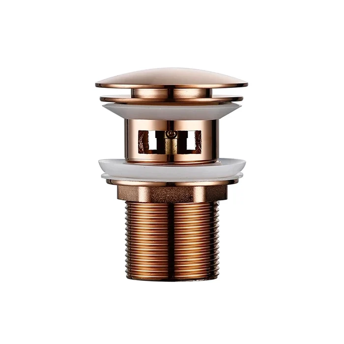 [B1261032] Bonde lavabo en laiton clic-clac avec trop-plein rose or